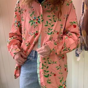 ANDREA FENZI Pink and Green Floral Jacket